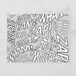 Farb mich Spaß Retro-Comic-Book-Pop-Art Postkarte