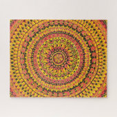 Farb Orange Mandala Original Kunst Schwierig Puzzle (Horizontal)