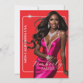 Farb-Pop-Cutout-Pageant-Autogramm-Karte Feiertagskarte
