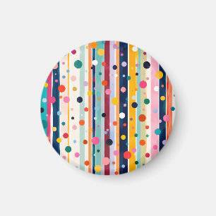 Farb-Pop-Polka-Streifen-Muster Magnet