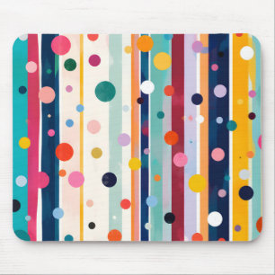 Farb-Pop-Polka-Streifen-Muster Mousepad