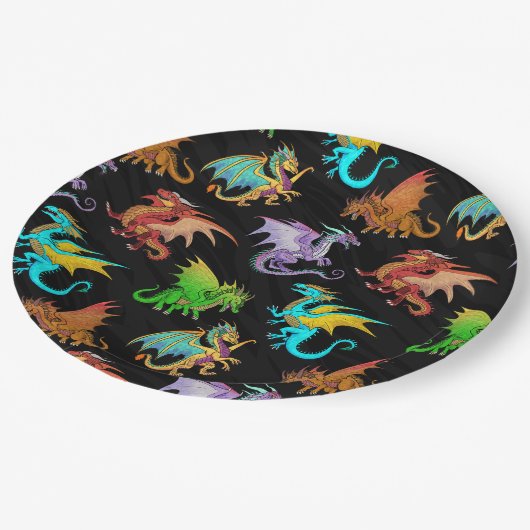 Farb-Regenbogenschule Pappteller (Schrägansicht)