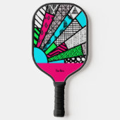 Farb-Splash-Fanburst Personalisiert Pickleball Schläger (Rückseite)