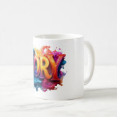 Farb-Splash "JORY" Art-Design Kaffeetasse (VorderseiteRechts)