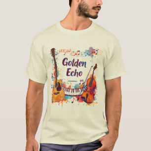 Farb-Splash-Musikdesign – Gitarre, Violine, Klavie T-Shirt