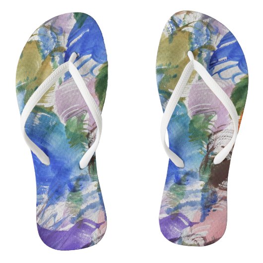 Farb-Splash-Zehenstegsandalen Badesandalen (Fußbett)