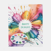 Farb-Spritz-Kunst-Geburtstagsfeier-Geschenk Fleecedecke (Vorderseite)