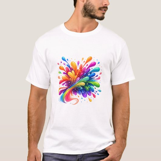 Farb-Spritzer Abstract Art Geschenk T-Shirt | Bunt (Vorderseite)