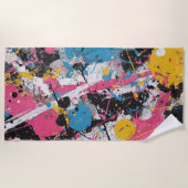 Farb-Spritzer Abstract Expression Art Strandtuch (Vorderseite)