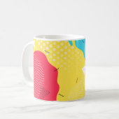 Farb-Spritzer abstrakter Cartoon-Hintergrund oder Kaffeetasse (Vorderseite Links)