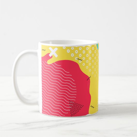 Farb-Spritzer abstrakter Cartoon-Hintergrund oder Kaffeetasse (Links)