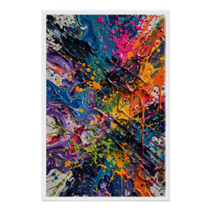 Farb-Spritzer-Chaos-Abstrakte Kunst Poster