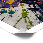 Farb-Spritzer-Chaos-Abstrakte Kunst Poster (Ecke)