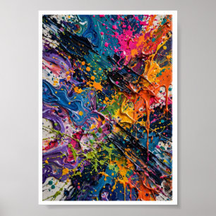 Farb-Spritzer-Chaos-Abstrakte Kunst Poster