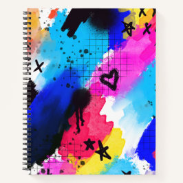 Farb-Spritzer-Doodle-Spirale Notizblock