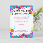 Farb-Spritzer Einladung (Stehend Vorderseite)