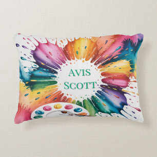 Farb-Spritzer-Kunst-Geburtstagsgeschenk Dekokissen