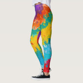 Farb-Spritzer Regenbogen-Farbe Mode Leggings (Links)