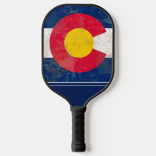 Farb-State-Flag-Monogramm Pickleball Schläger (Vorderseite)