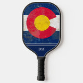 Farb-State-Flag-Monogramm Pickleball Schläger (Rückseite)