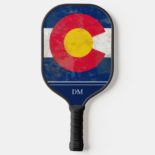 Farb-State-Flag-Monogramm Pickleball Schläger (Rückseite)