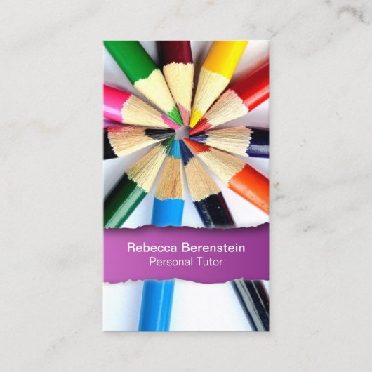 Farb-Stift Tutor verschneite Fuschia-Visitenkarte Visitenkarte (Vorderseite)