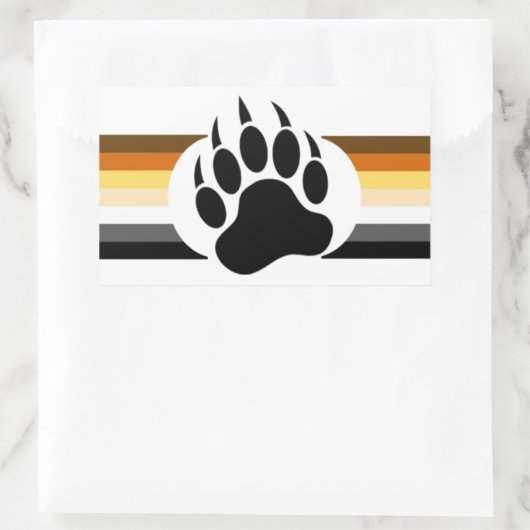 Farb-Streifen und Bärenpfeife Rechteckiger Aufkleber (Tasche)