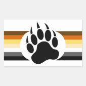 Farb-Streifen und Bärenpfeife Rechteckiger Aufkleber (Vorderseite)