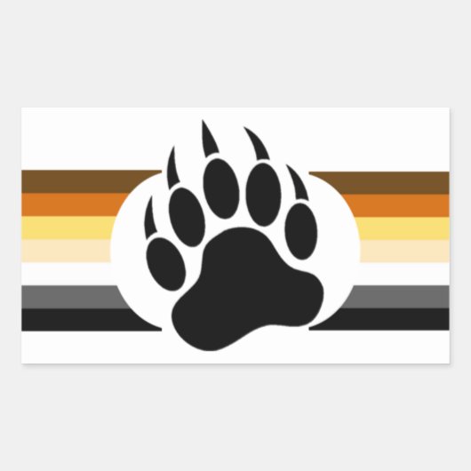 Farb-Streifen und Bärenpfeife Rechteckiger Aufkleber (Vorderseite)