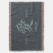 Farb- u. Textthrowdecke der Kanji-Liebe Decke (Vorderseite Vertikal)