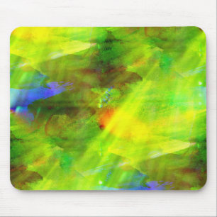 Farbabstrahierter nahtloser Hintergrund grün, gelb Mousepad