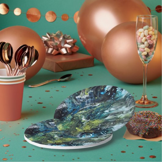 Farbabstraktes Muster. Pappteller (Multi)