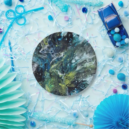 Farbabstraktes Muster. Pappteller (Party)