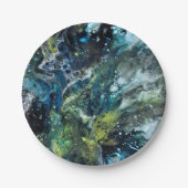 Farbabstraktes Muster. Pappteller (Vorderseite)