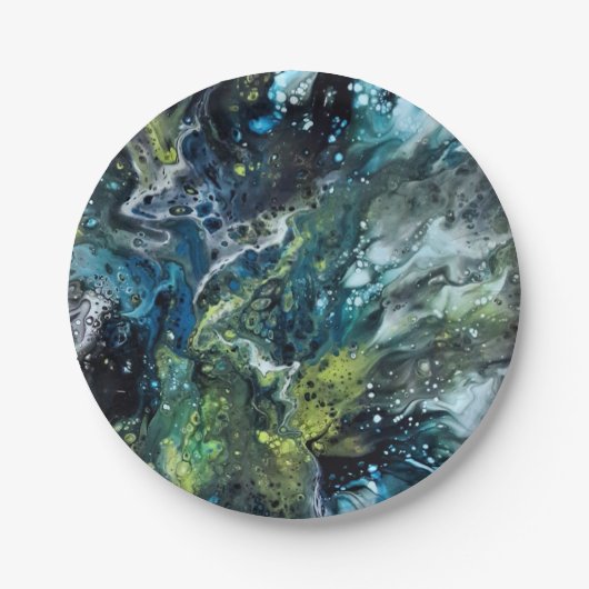 Farbabstraktes Muster. Pappteller (Vorderseite)