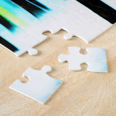 Farbabstrich im Schwarz-Weiß-Silhouette-Wald Puzzle (Seite)