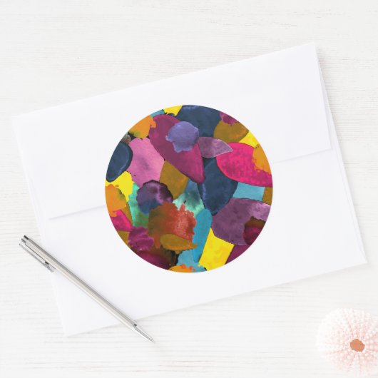 Farbabsturz 3 runder aufkleber (Umschlag)