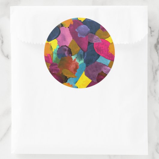 Farbabsturz 3 runder aufkleber (Tasche)