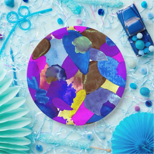 Farbabsturz 4 pappteller (Party)