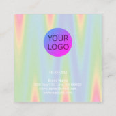 Farbabweichende Ombre Zickzack Earrings Stuhllogos Quadratische Visitenkarte (Rückseite)