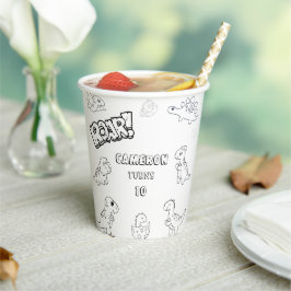 Farbaktivität niedliche Dinosaurier Party Papierau Pappbecher