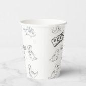 Farbaktivität niedliche Dinosaurier Party Papierau Pappbecher (Rechts)