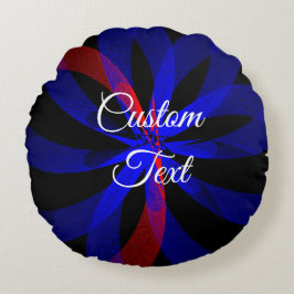 Farbakzent, geometrischer Rundkissen, Blaubeere Rundes Kissen