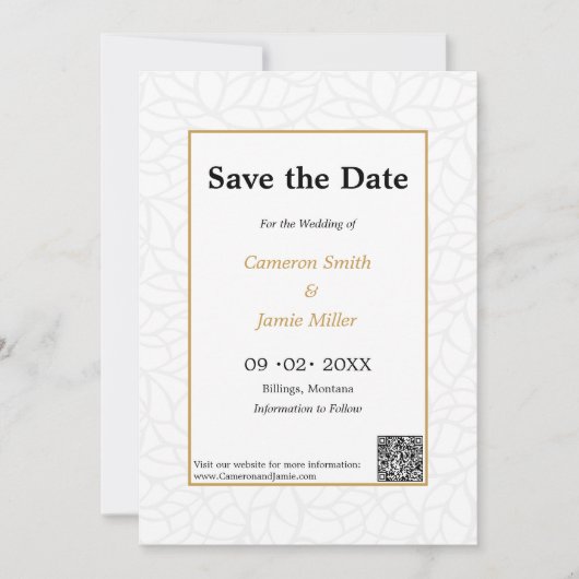 Farbakzente des botanischen Save the Date Aztek Einladung (Vorderseite)