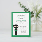 Farbänderung Ninja Geburtstagsparty einladen Einladung (Stehend Vorderseite)