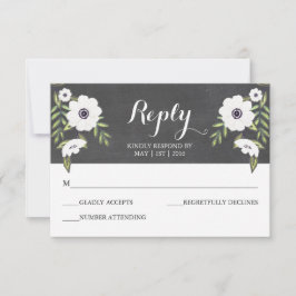 Farbanemonen der Tafel - RSVP-Karte RSVP Karte