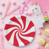 Farbanpassbare Candy Cane Pappteller (Party)