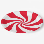 Farbanpassbare Candy Cane Pappteller (Schrägansicht)