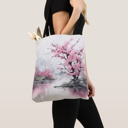 Farbanstrich blühender Baum Tasche (Von Nahem)