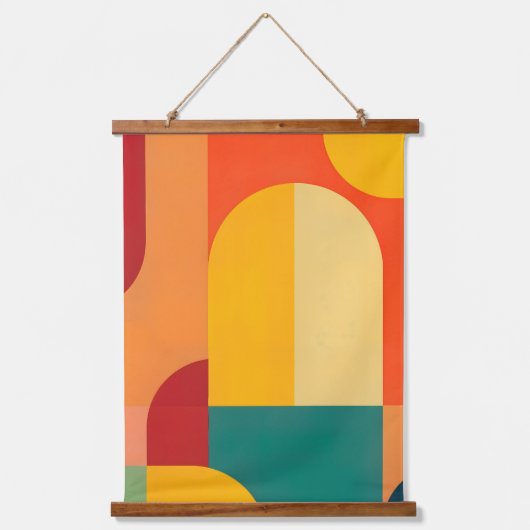 Farbarme Wandteppich Mit Holzrahmen (Vorderseite)